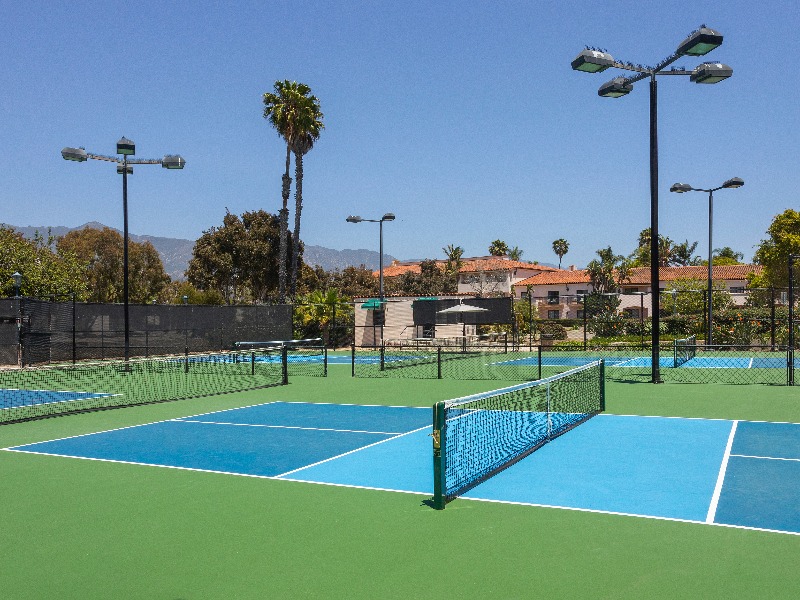 Pickleball courts at Hilton Santa Barbara Beachfront Resort in Santa Barbara